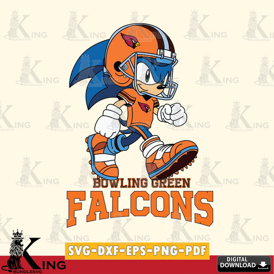 Hand-drawn style art of Bowling Green Falcons Sonic Ready Football, cut file ideal for vinyl projects and T-shirt printing