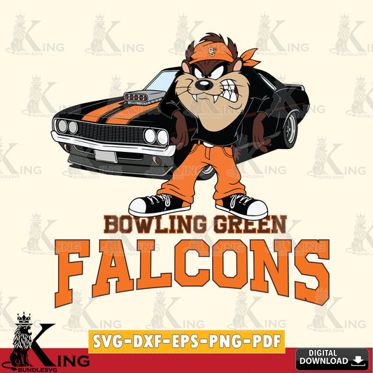 Bowling Green Falcons Taz Racing Car SVG file, Cut file  , Digital Download , Instant Download, Taz svg, NCAA svg