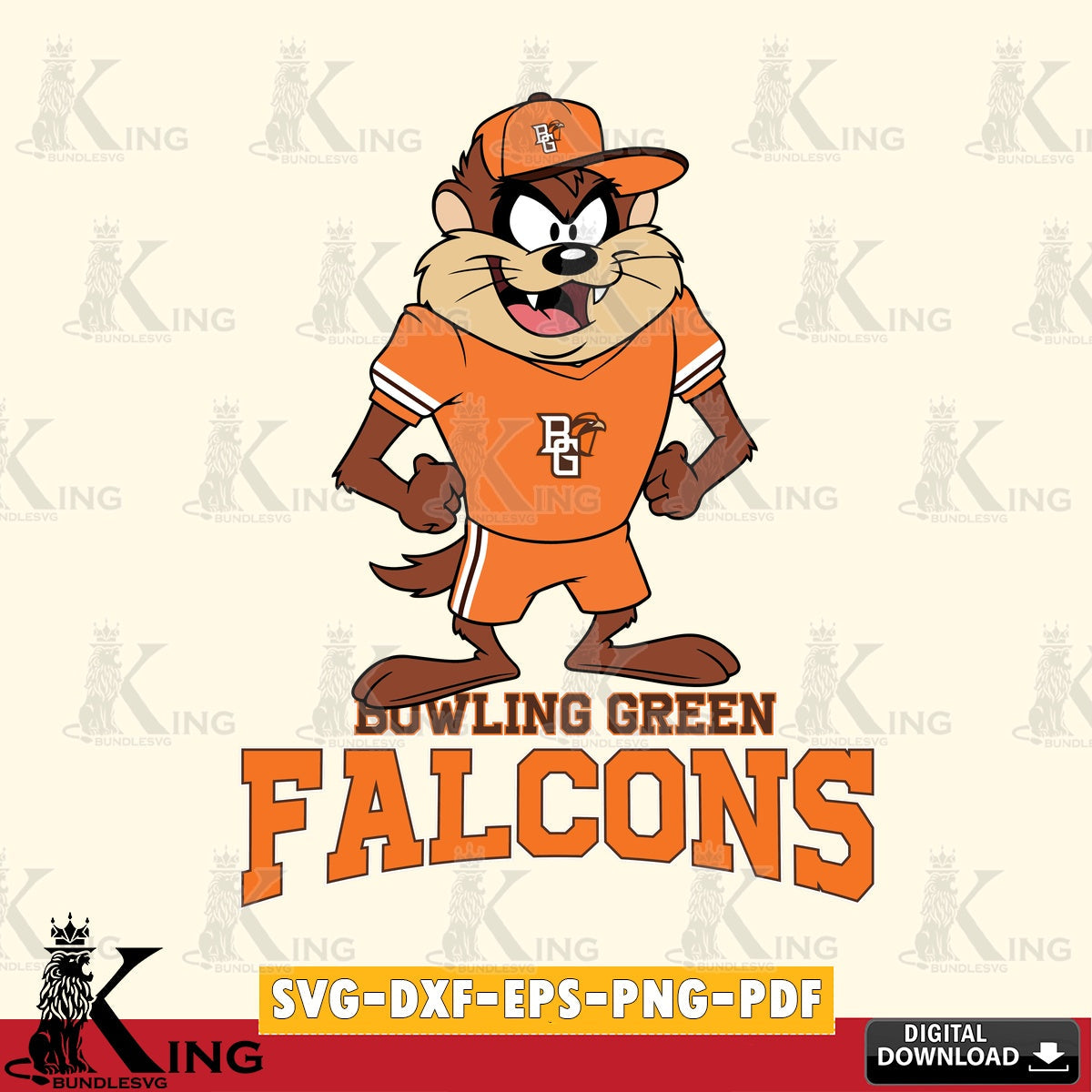 Bowling Green Falcons Taz Standing Pose SVG file, Cut file  , Digital Download , Instant Download, Taz svg, NCAA svg
