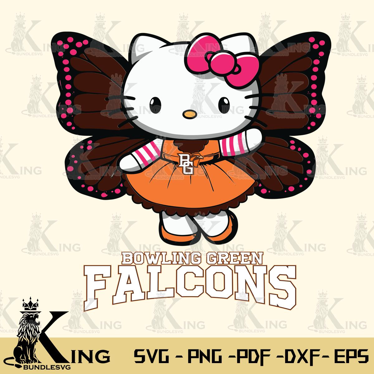 Bowling Green Falcons Whimsical Kitty Wings Svg Eps Dxf Png File, Digital Download