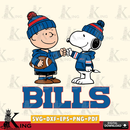 Buffalo Bills CharlieBrown Football Fist Bump Cricut file , Cut file  , Digital Download , PDF File , Instant Download