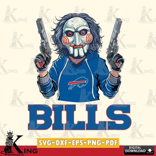 Vector design showing a Buffalo Bills Jigsaw Billy Football, a printable vector design for sublimation and crafts