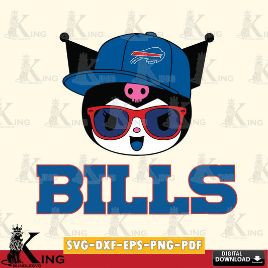 Buffalo Bills Kuromi Football Cool SVG file, Cricut, Cut file  , Digital Download , Instant Download, Sanrio svg, Clipart