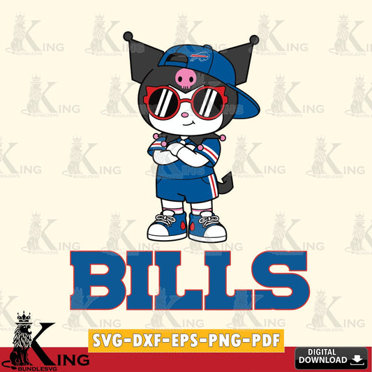 Buffalo Bills Kuromi Football Jersey SVG file, Cricut, Cut file  , Digital Download , Instant Download, Sanrio svg, Clipart