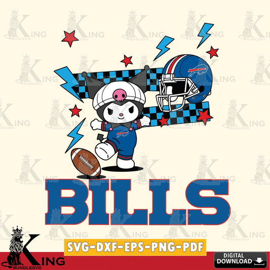 Buffalo Bills Kuromi Game Day SVG file, Cricut, Cut file  , Digital Download , Instant Download, Sanrio svg, Clipart