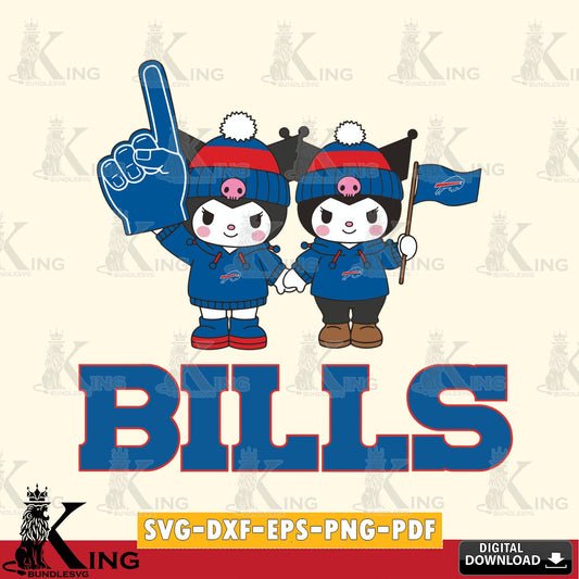 Buffalo Bills Kuromi rugby Fan SVG file, Cricut, Cut file  , Digital Download , Instant Download, Sanrio svg, Clipart