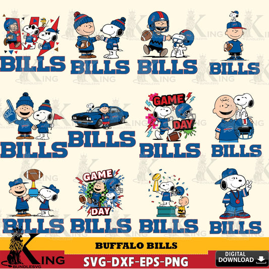 Buffalo Bills Peanuts Play Football NFL Bundle Cricut file , Cut file  , Digital Download , PDF File , Instant Download