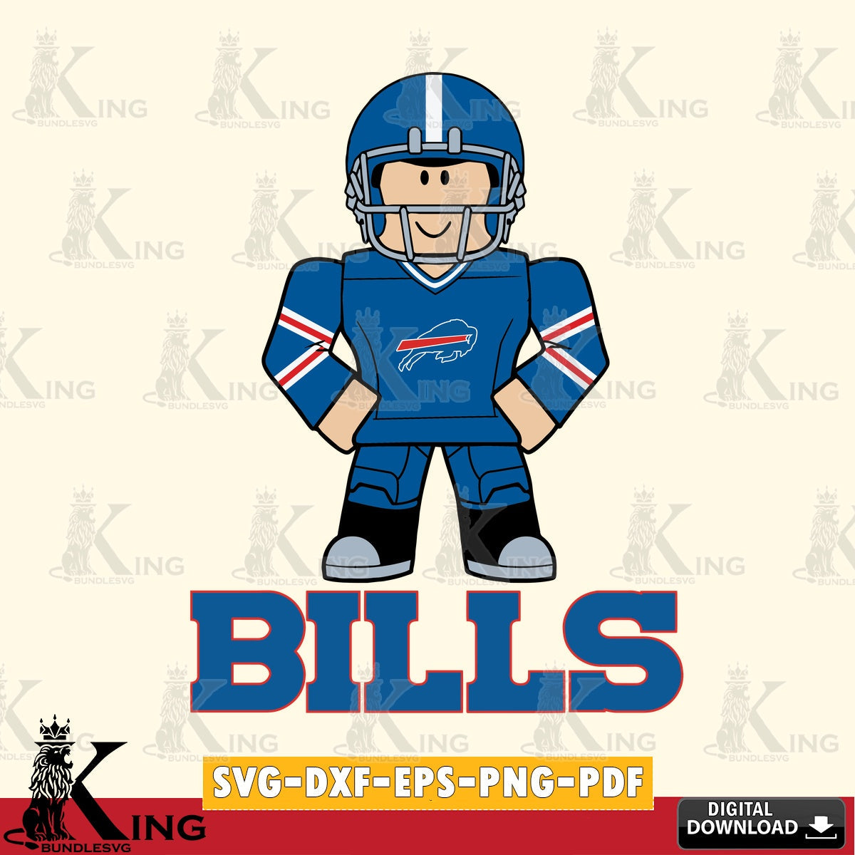 Buffalo Bills Roblox Cool Football SVG file , Cricut, NFL  File cut , Digital Download , PDF File