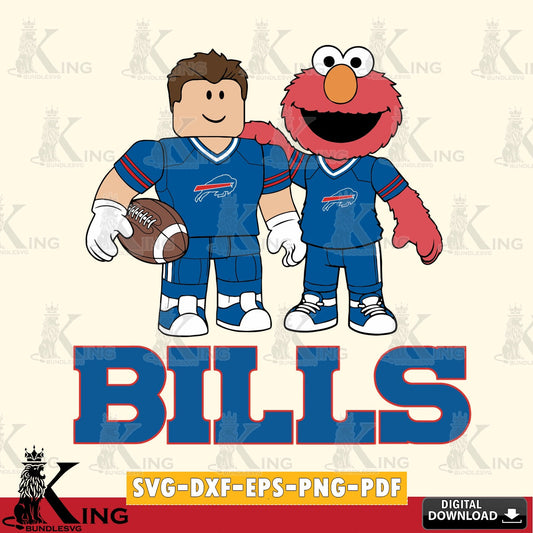 Buffalo Bills Roblox & Elmo Football SVG file , Cricut, NFL  File cut , Digital Download , PDF File