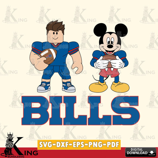 Buffalo Bills Roblox & Mickey Football SVG file , Cricut, NFL  File cut , Digital Download , PDF File