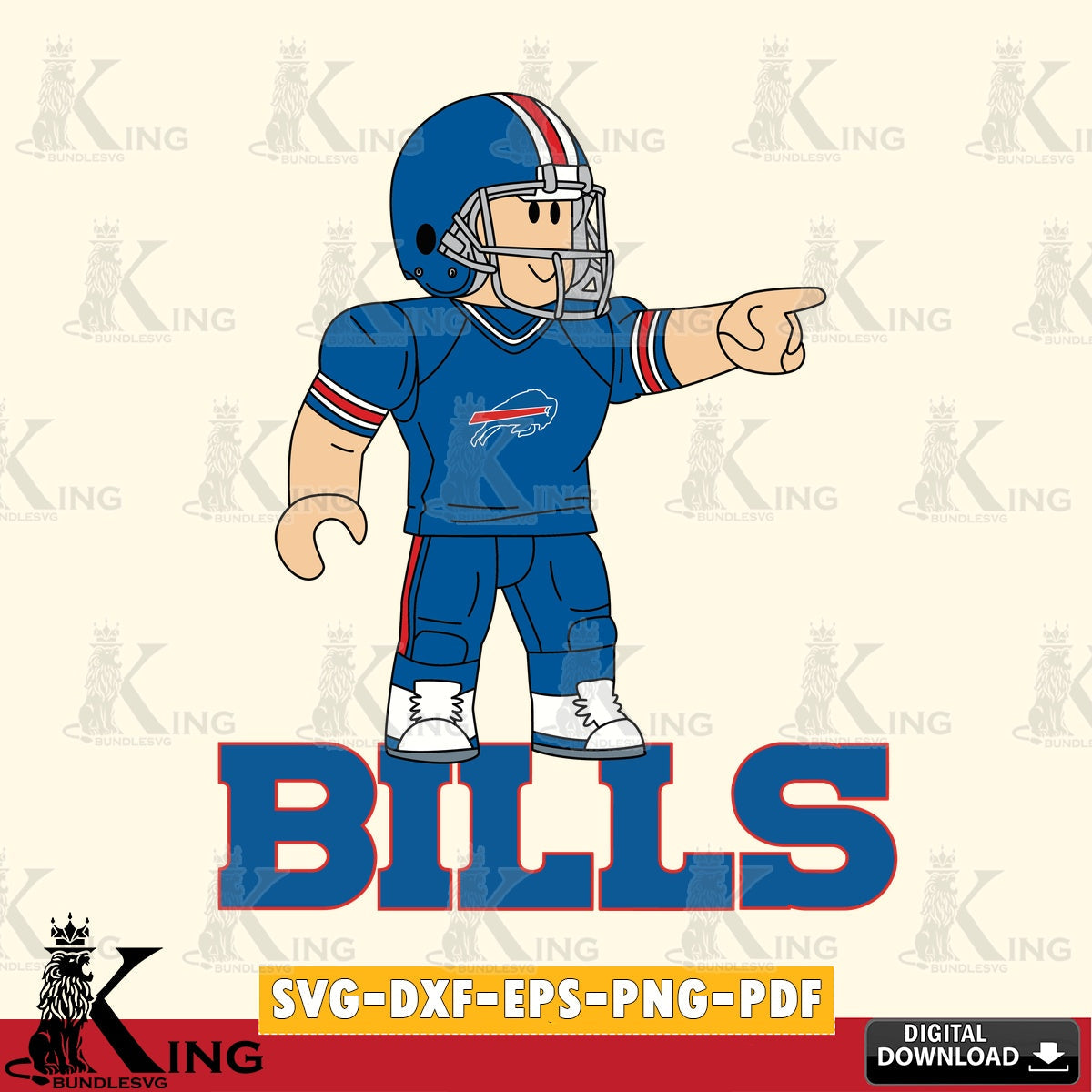Buffalo Bills Roblox Player Football SVG file , Cricut, NFL  File cut , Digital Download , PDF File