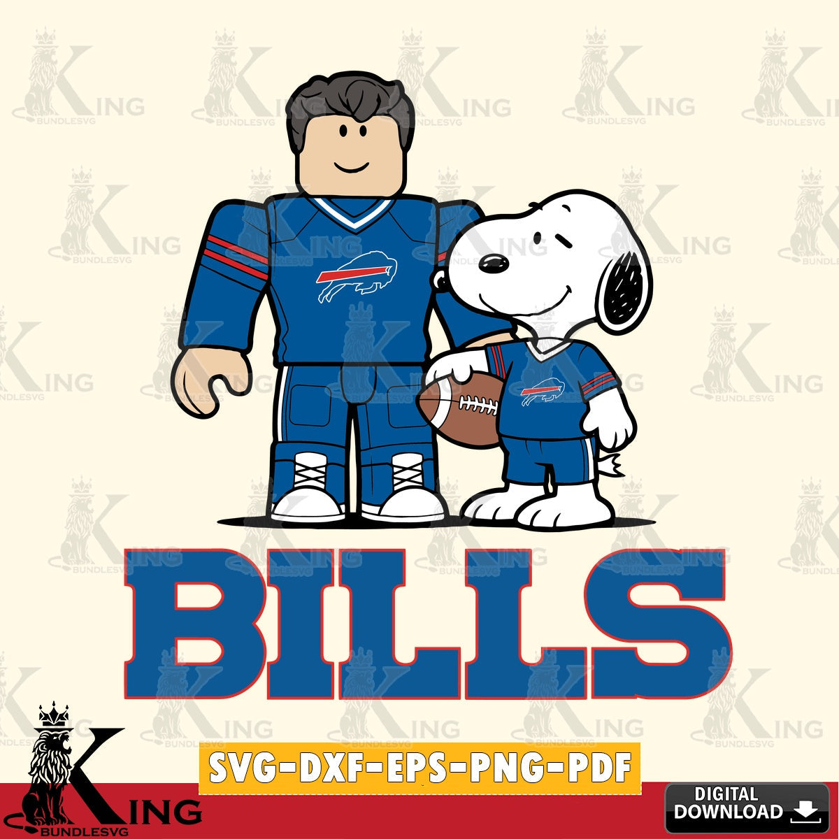 Buffalo Bills Roblox & Snoopy Football SVG file , Cricut, NFL  File cut , Digital Download , PDF File