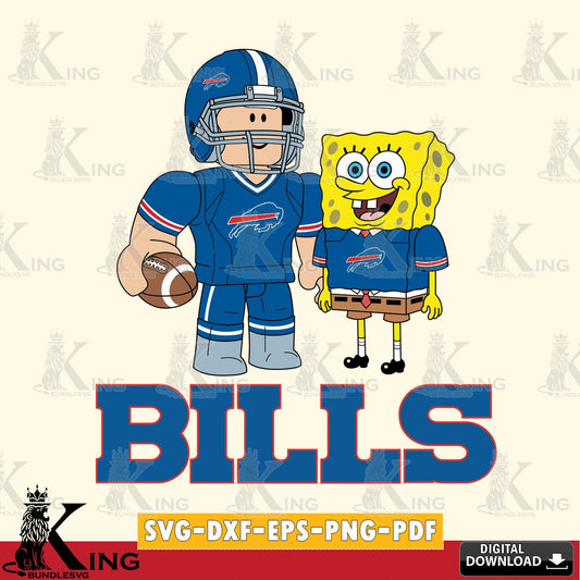 Buffalo Bills Roblox & Spongebob Football SVG file , Cricut, NFL  File cut , Digital Download , PDF File