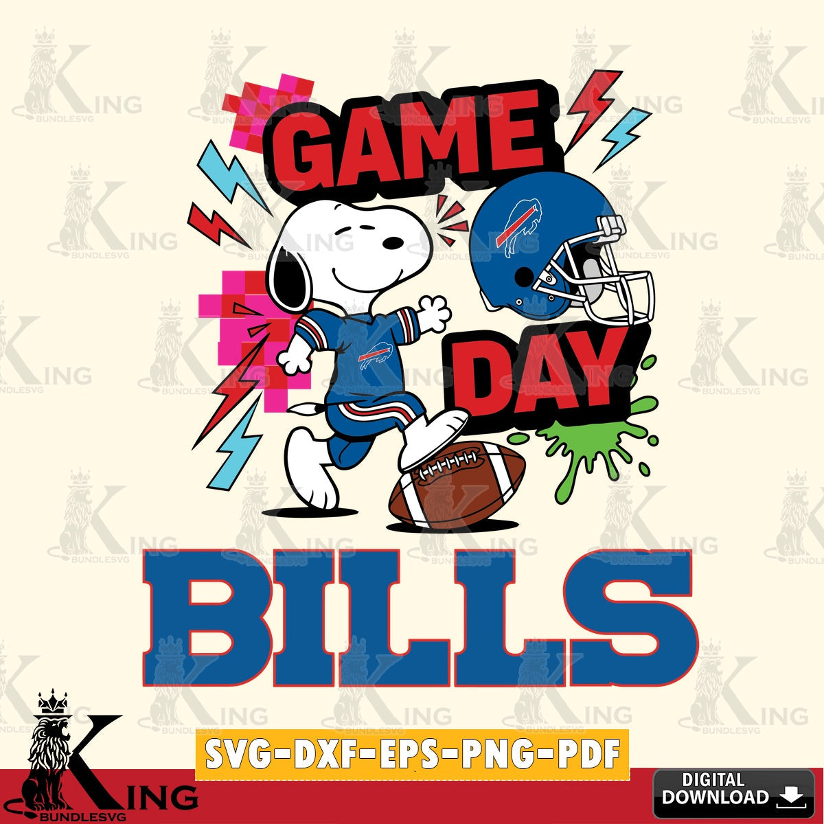 Buffalo Bills Snoopy Game day Cricut file , Cut file  , Digital Download , PDF File , Instant Download
