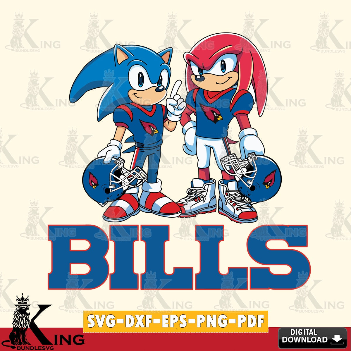 Buffalo Bills Sonic And Knuckles Football SVG file, Vector , Digital Download , PDF File , Instant Download