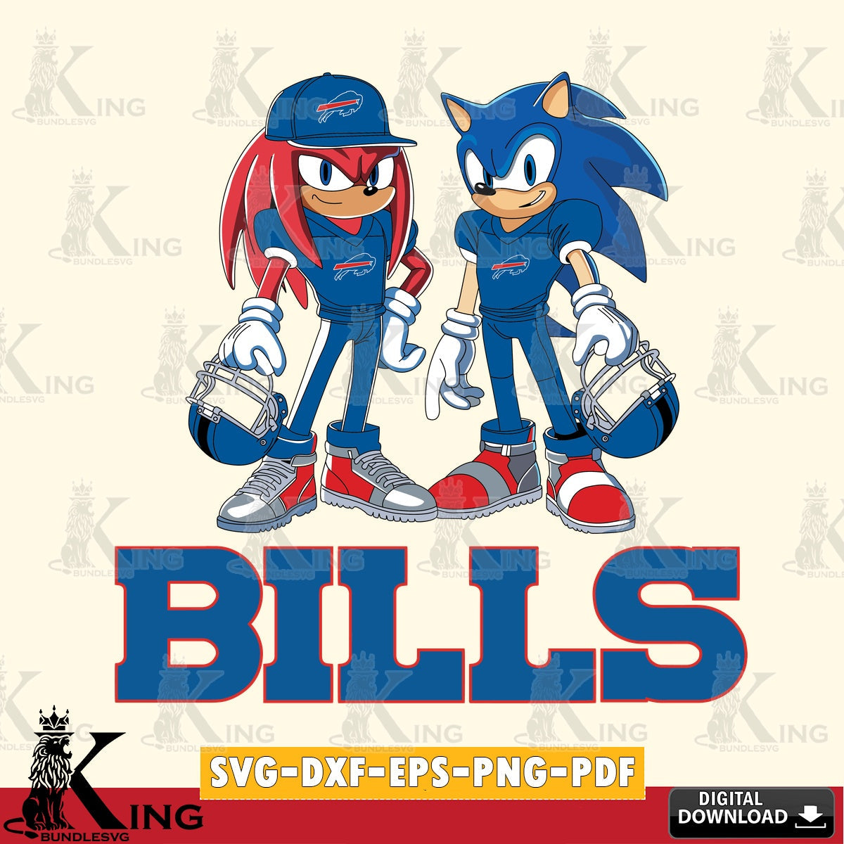 Buffalo Bills Sonic And Knuckles Player Football SVG file, Vector , Digital Download , PDF File , Instant Download