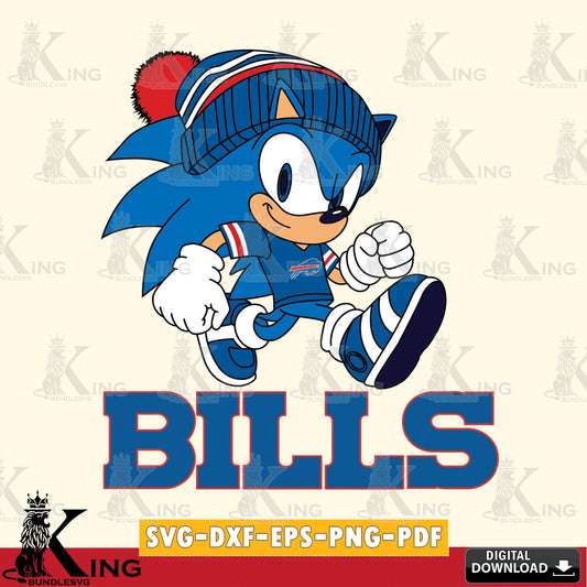 Creative design featuring a Buffalo Bills Sonic Football crafting file for iron-on transfer and vinyl decals