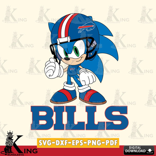 Digital clipart of Buffalo Bills Sonic Football Mascot, high-quality vector for DIY scrapbooking and home decor
