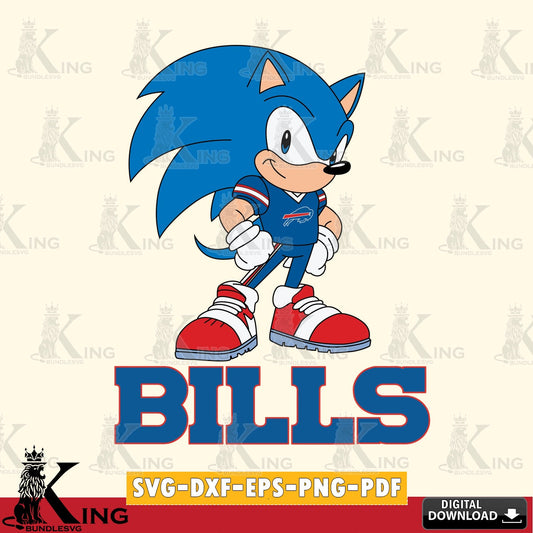Unique artwork depicting Buffalo Bills Sonic Football Star Mascot, a cut file ideal for vinyl projects and T-shirt printing