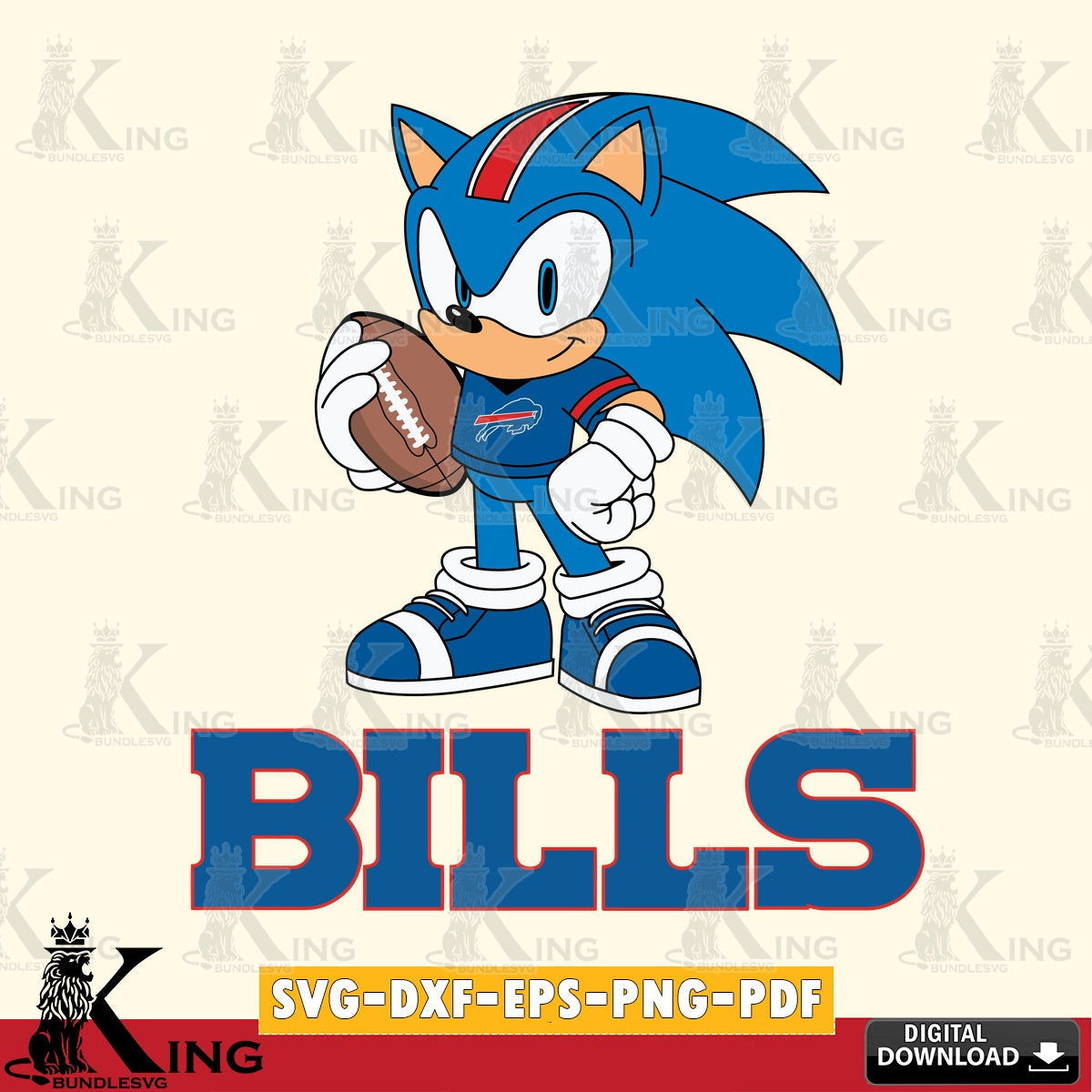 High-quality graphic of Buffalo Bills Sonic Game Day Ready, crafting file for iron-on transfer and vinyl decals