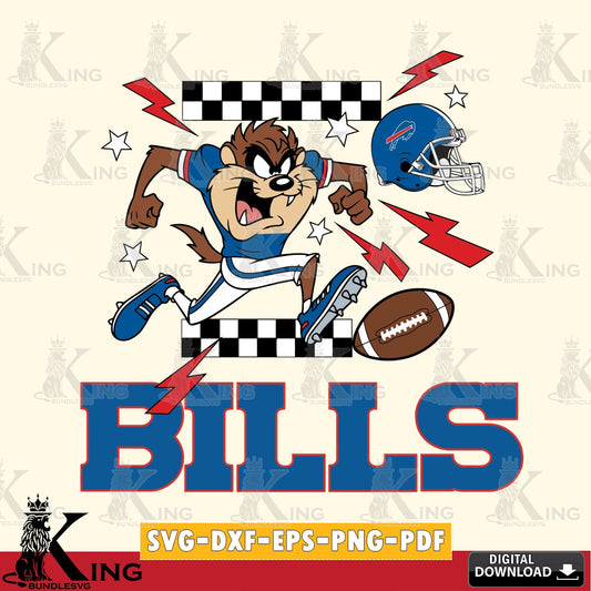 Buffalo Bills Taz Football Lightning Cut file  , Digital Download , Instant Download, Looney Tunes svg, Football svg