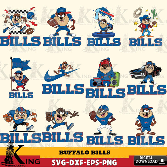 Buffalo Bills Taz (Looney Tunes) Football NFL Bundle Cut file  , Digital Download , Instant Download, Looney Tunes svg, Football svg