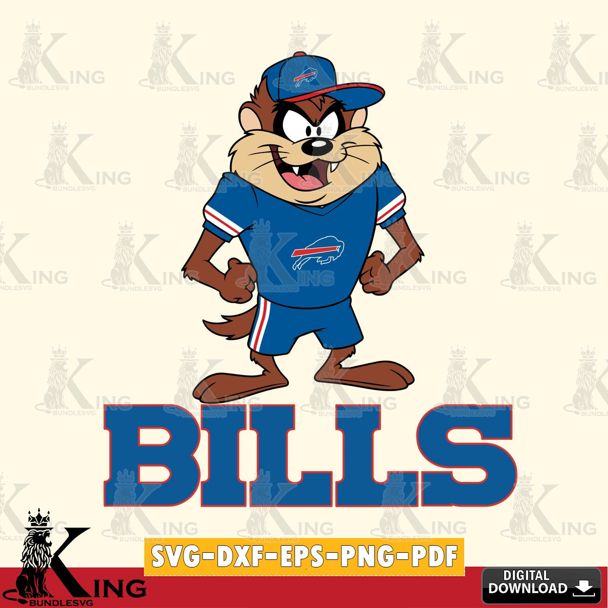 Buffalo Bills Taz Standing Pose Cut file  , Digital Download , Instant Download, Looney Tunes svg, Football svg