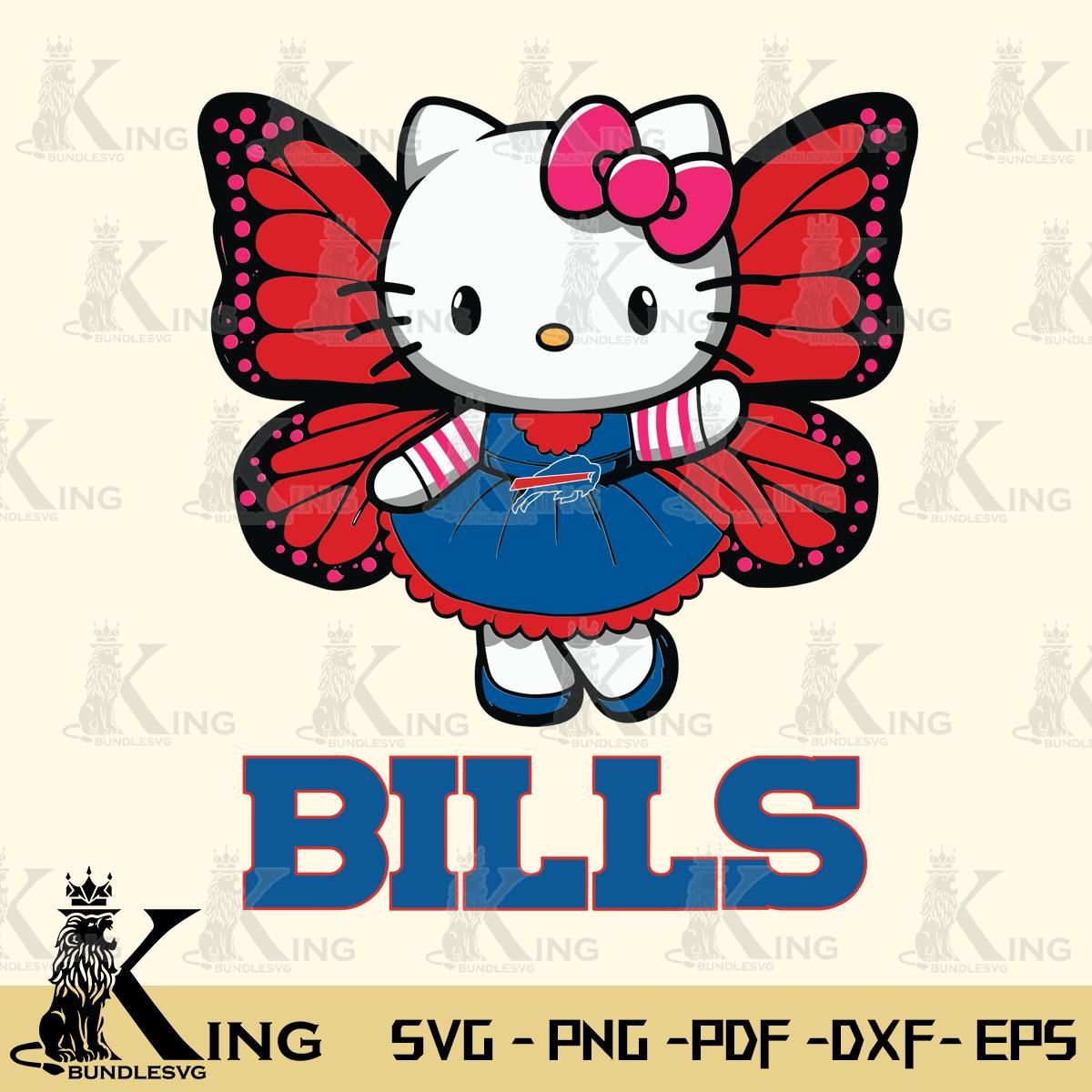 Buffalo Bills Whimsical Kitty Wings Svg Eps Dxf Png File, Digital Download