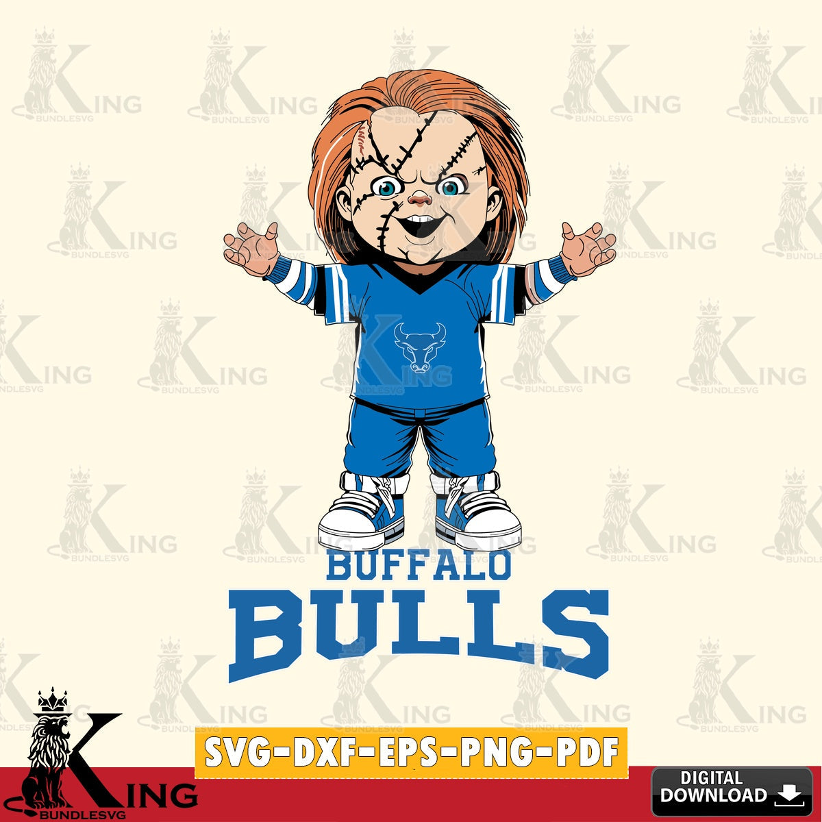 Beautiful illustration of Buffalo Bulls Chucky Football, NCAA vector art for engraving, cutting, and printing