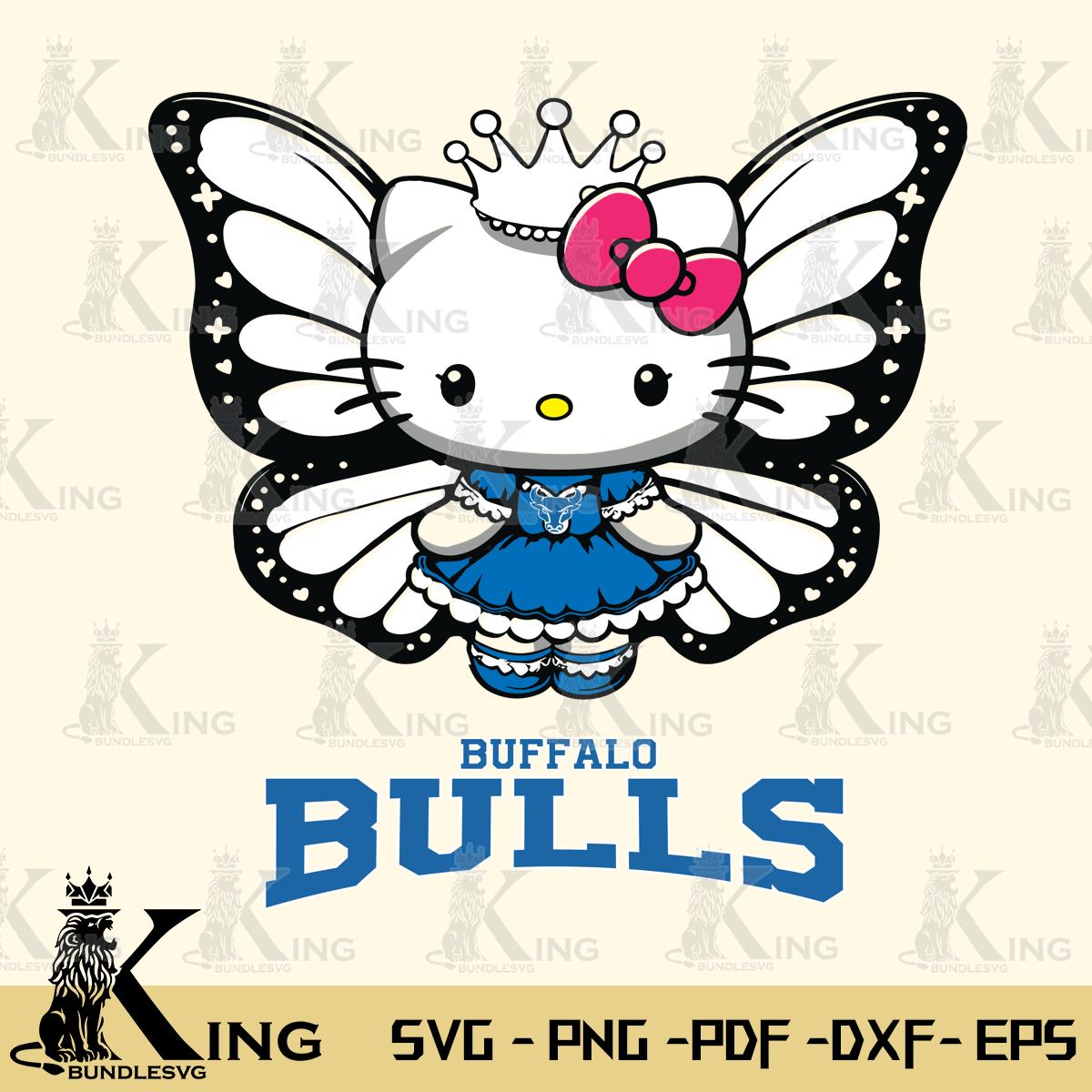 Buffalo Bulls Kitty Wings & Flowers Svg Eps Dxf Png File, Digital Download