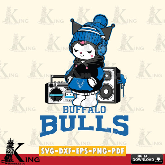 Buffalo Bulls Kuromi Football Music SVG file, Cricut, Cut file  , Digital Download , Instant Download, Sanrio svg, Clipart