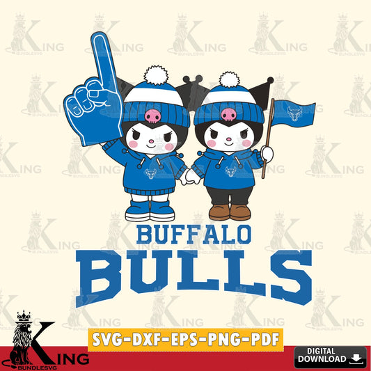 Buffalo Bulls Kuromi rugby Fan SVG file, Cricut, Cut file  , Digital Download , Instant Download, Sanrio svg, Clipart