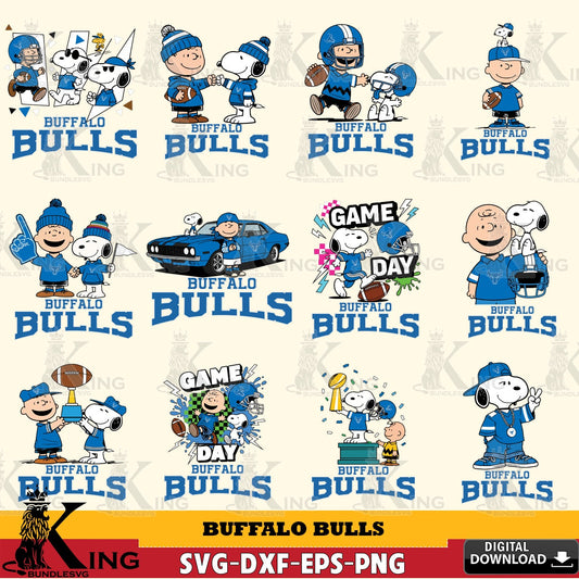 Buffalo Bulls Peanuts Football NCAA Bundle SVG, Cricut, Cut file  , Digital Download , Instant Download, Peanuts svg, NCAA svg, Football svg, Sport svg