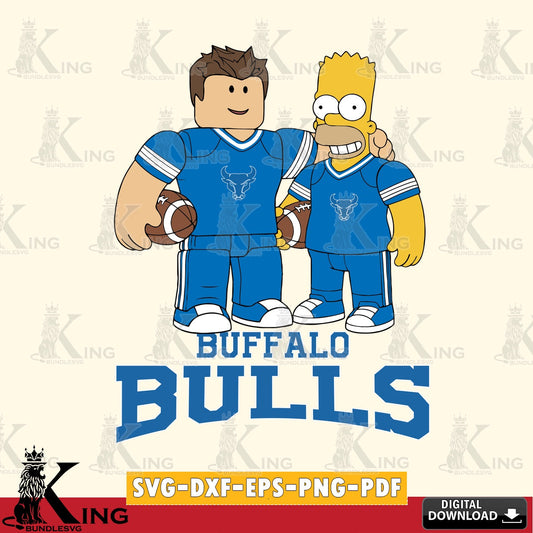 Buffalo Bulls Roblox & Homer Simpson Football SVG file , NCAA Cricut,  File cut , Digital Download , PDF File