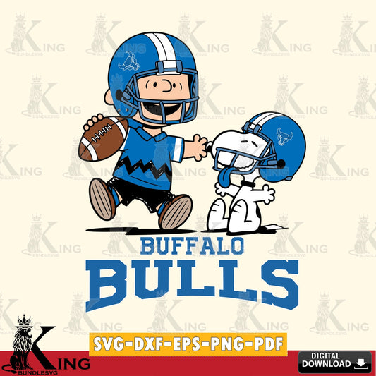 Buffalo Bulls Snoopy and Peanut Fun SVG, Cricut, Cut file  , Digital Download , Instant Download, Peanuts svg, NCAA svg, Football svg, Sport svg