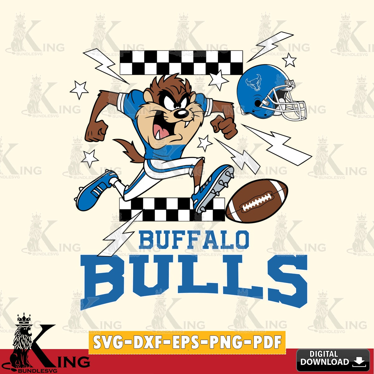 Buffalo Bulls Taz Football Lightning SVG file, Cut file  , Digital Download , Instant Download, Taz svg, NCAA svg