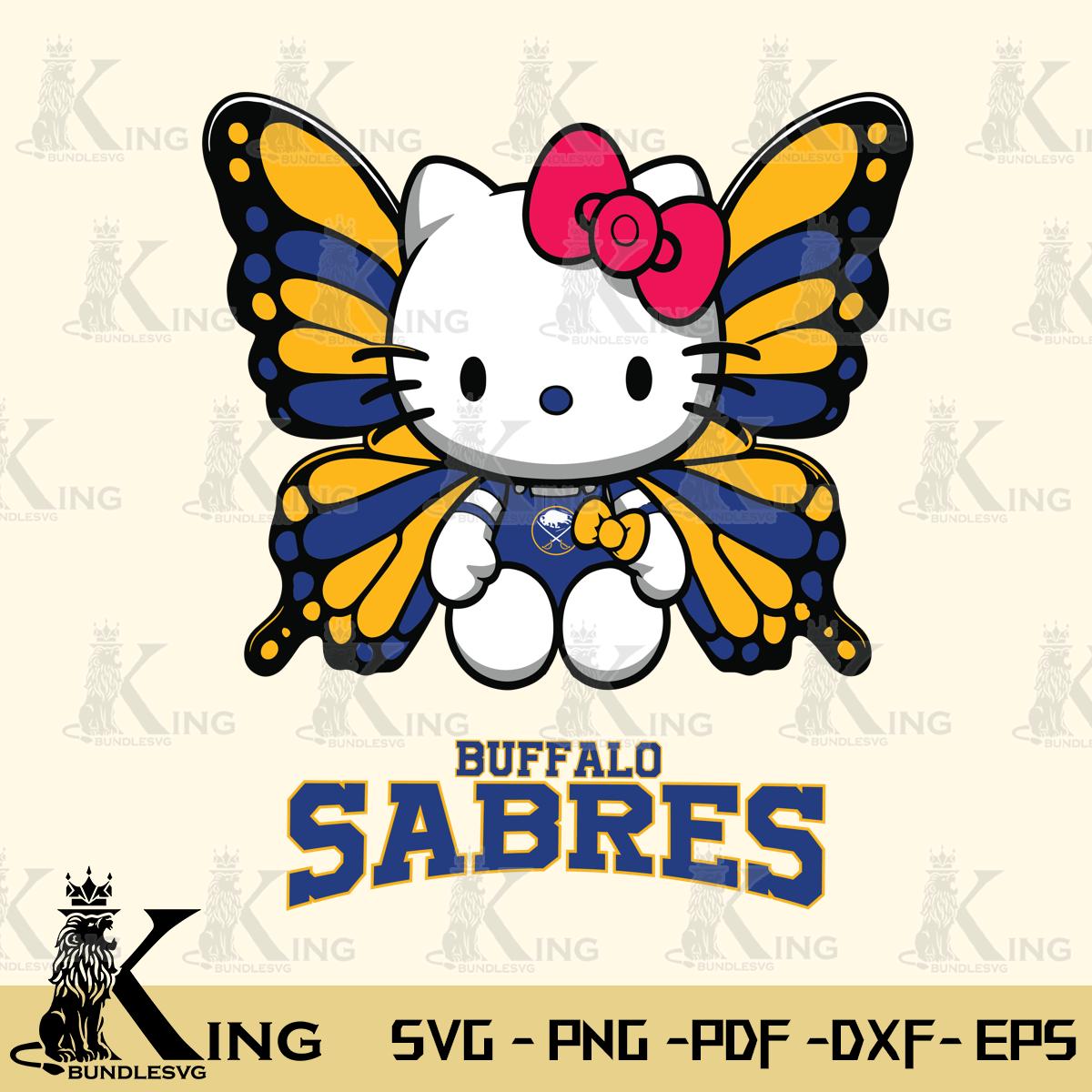 Buffalo Sabres Butterfly Kitty Delight Svg Eps Dxf Png File, Digital Download