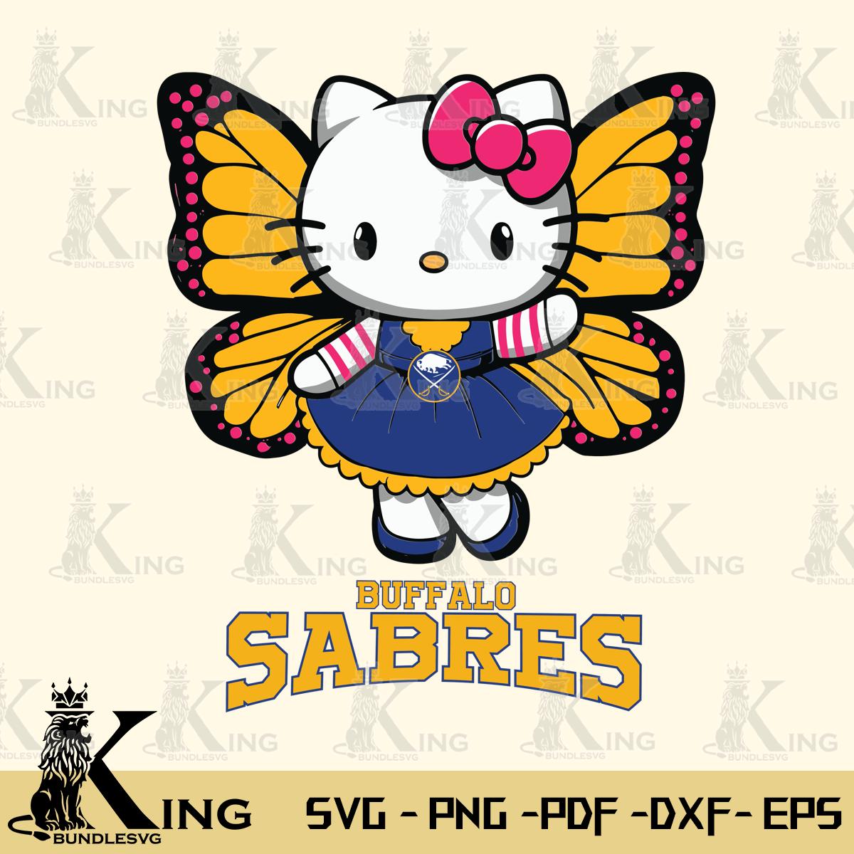 Buffalo Sabres Whimsical Kitty Wings Svg Eps Dxf Png File, Digital Download