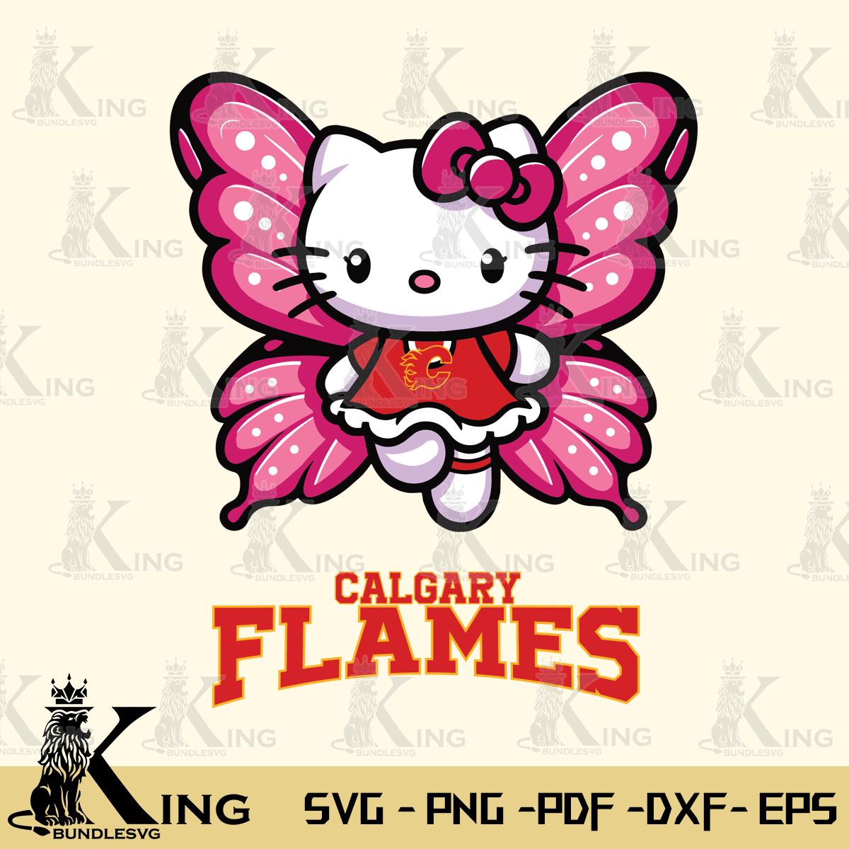 Calgary Flames Hello Kitty Dreamscape Svg Eps Dxf Png File, Digital Download