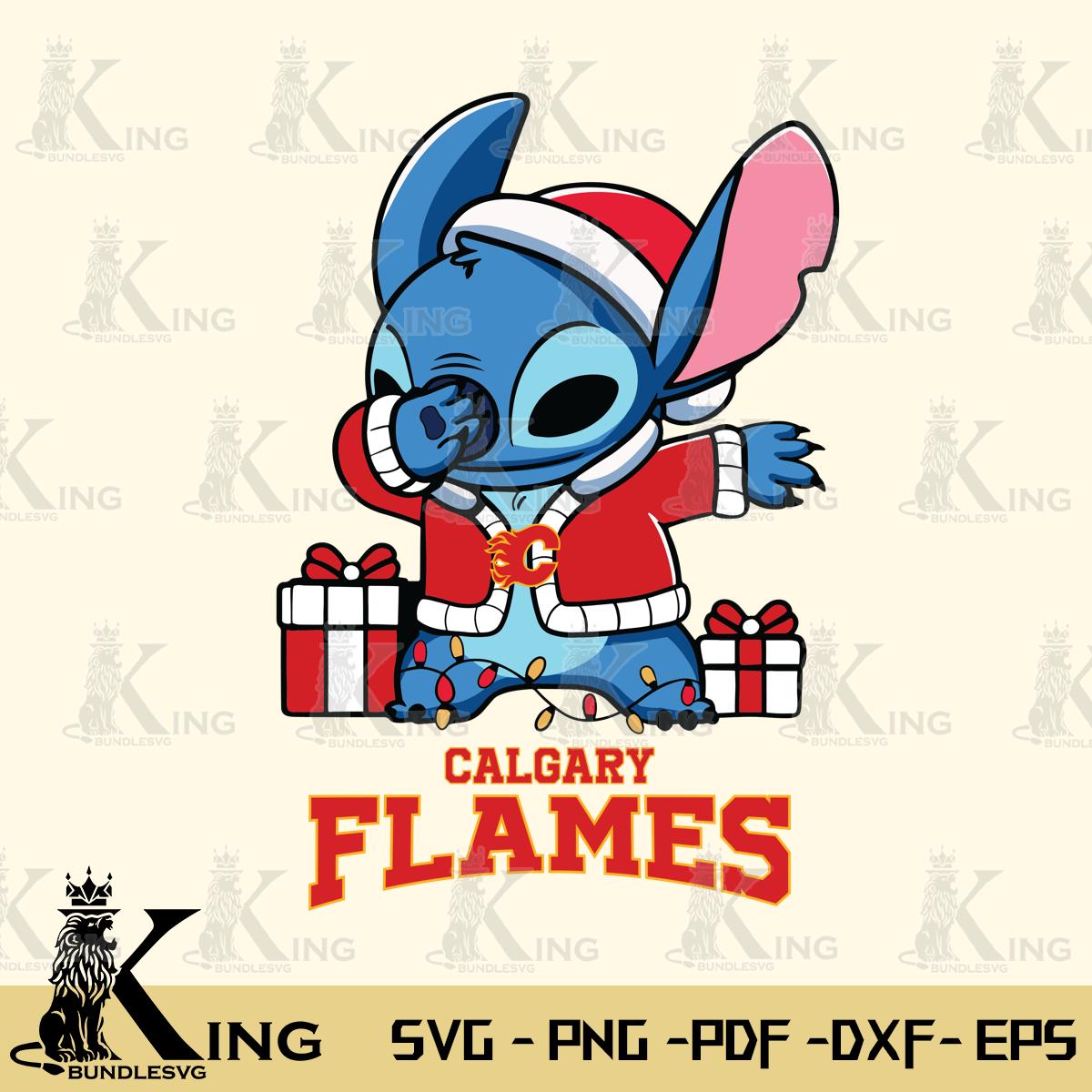 Calgary Flames Stitch Merry Christmas Svg Eps Dxf Png File, Digital Download