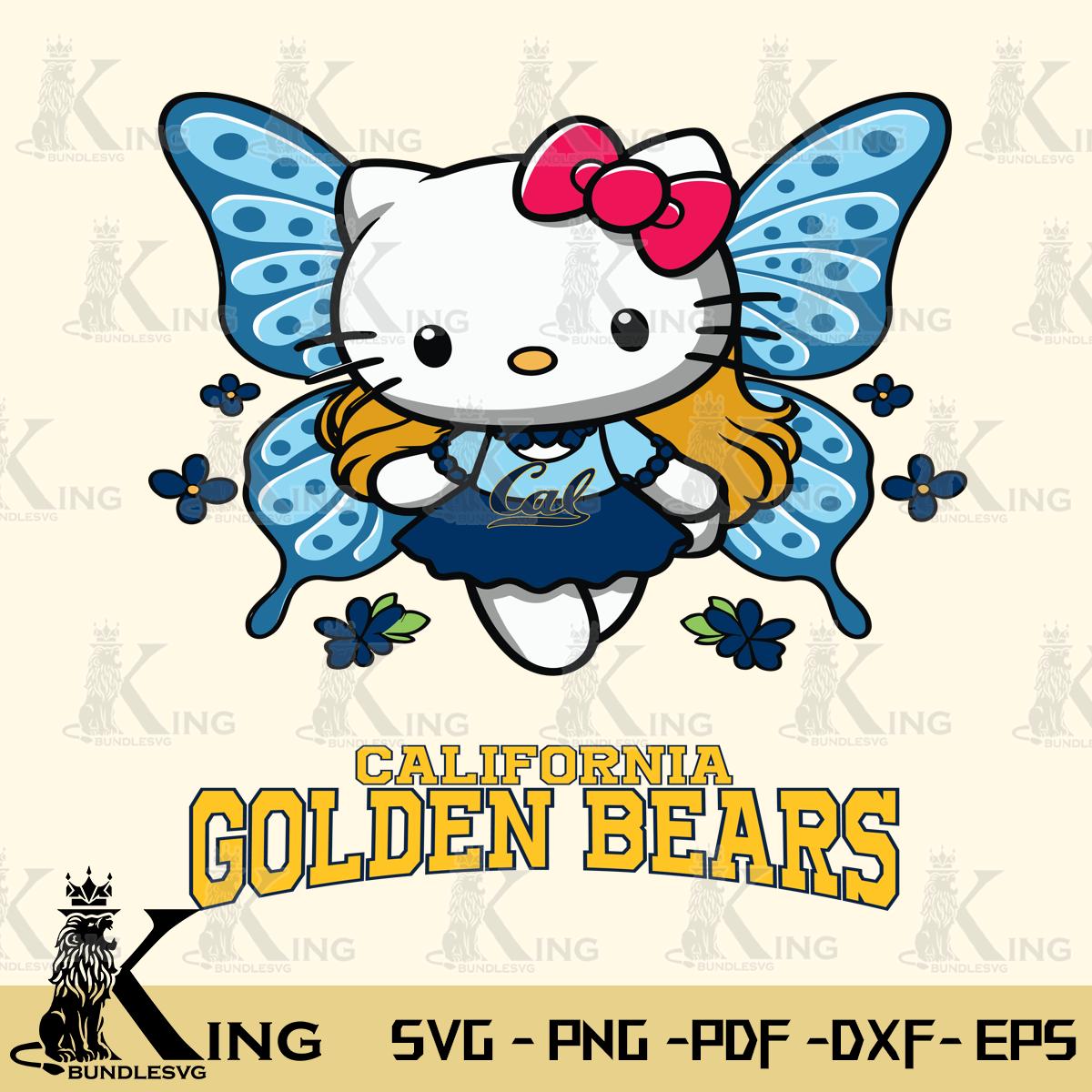 California Golden Bears Butterfly Kitty Charm Svg Eps Dxf Png File, Digital Download