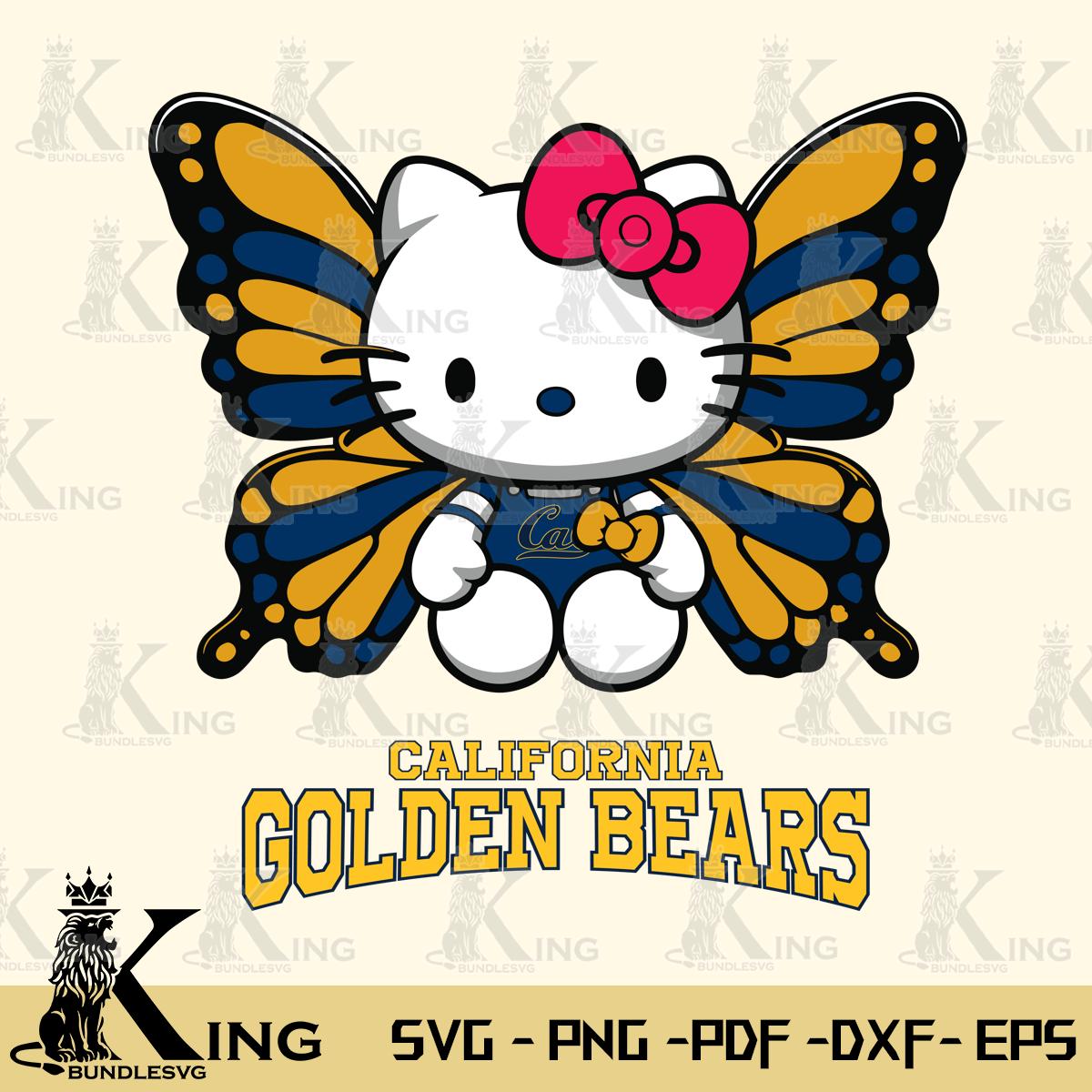 California Golden Bears Butterfly Kitty Delight Svg Eps Dxf Png File, Digital Download