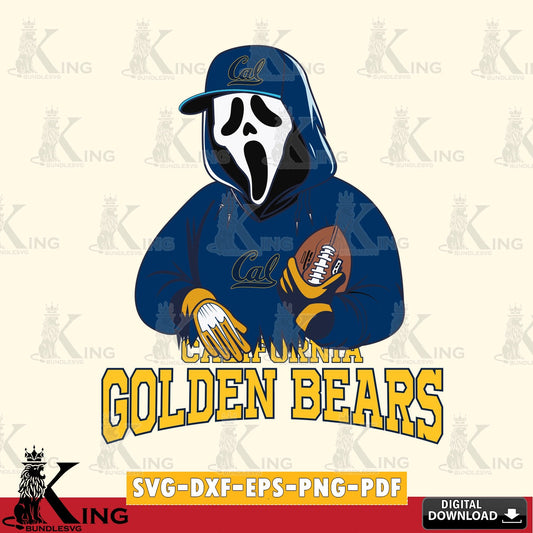 High-quality graphic of a California Golden Bears Ghostface Scream football player, a high-quality vector for DIY scrapbooking