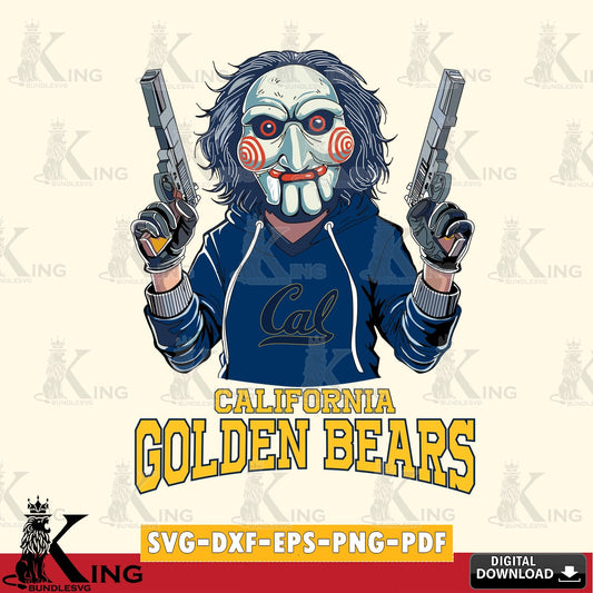 Printable art of California Golden Bears Jigsaw Billy Football for NCAA, digital download for Cricut Maker and paper crafts