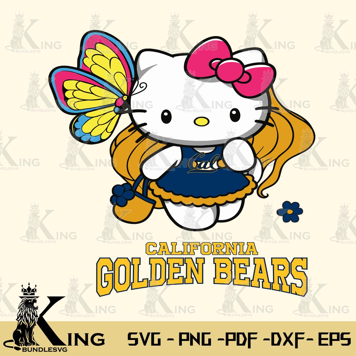 California Golden Bears Kitty Cartoon Svg Eps Dxf Png File, Digital Download