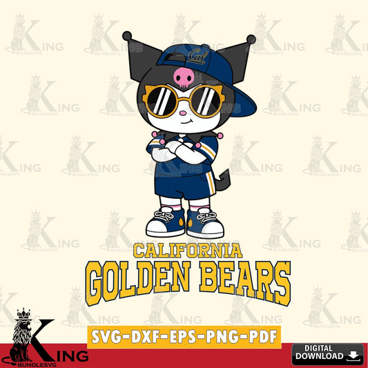California Golden Bears Kuromi Football Jersey SVG file, Cricut, Cut file  , Digital Download , Instant Download, Sanrio svg, Clipart