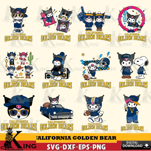 California Golden Bears Kuromi Football Jersey NCAA Bundle SVG file, Cricut, Cut file  , Digital Download , Instant Download, Sanrio svg, Clipart