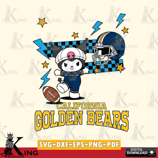 California Golden Bears Kuromi Game Day SVG file, Cricut, Cut file  , Digital Download , Instant Download, Sanrio svg, Clipart