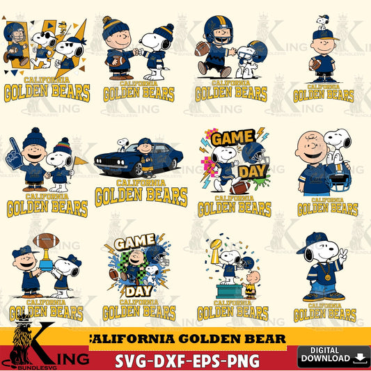 California Golden Bears Peanuts Football NCAA Bundle SVG, Cricut, Cut file  , Digital Download , Instant Download, Peanuts svg, NCAA svg, Football svg, Sport svg