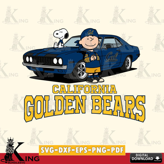 California Golden Bears Peanuts Muscle Car SVG, Cricut, Cut file  , Digital Download , Instant Download, Peanuts svg, NCAA svg, Football svg, Sport svg